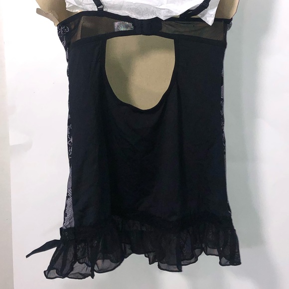 NWOT Adore Me Etelka Women’s Intimate Sleepwear Lingerie Black Lace Size Small - Picture 7 of 14